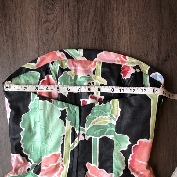 VTG Barboglio Peplum Tiered Mini Dress Size 8 Black Floral Glamoratti 80s Luxury - Picture 6 of 13